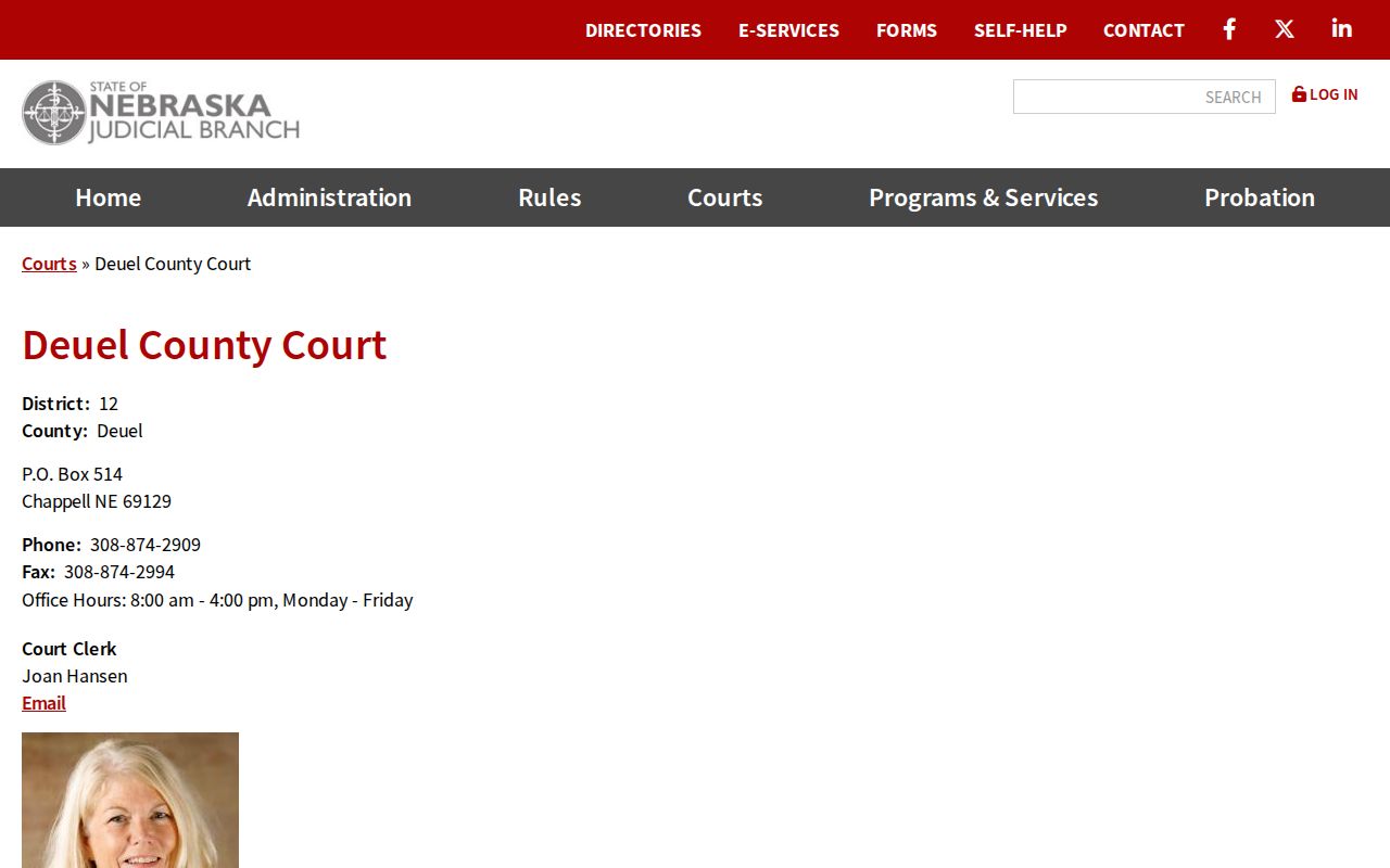 Deuel County Court disposition route after booking