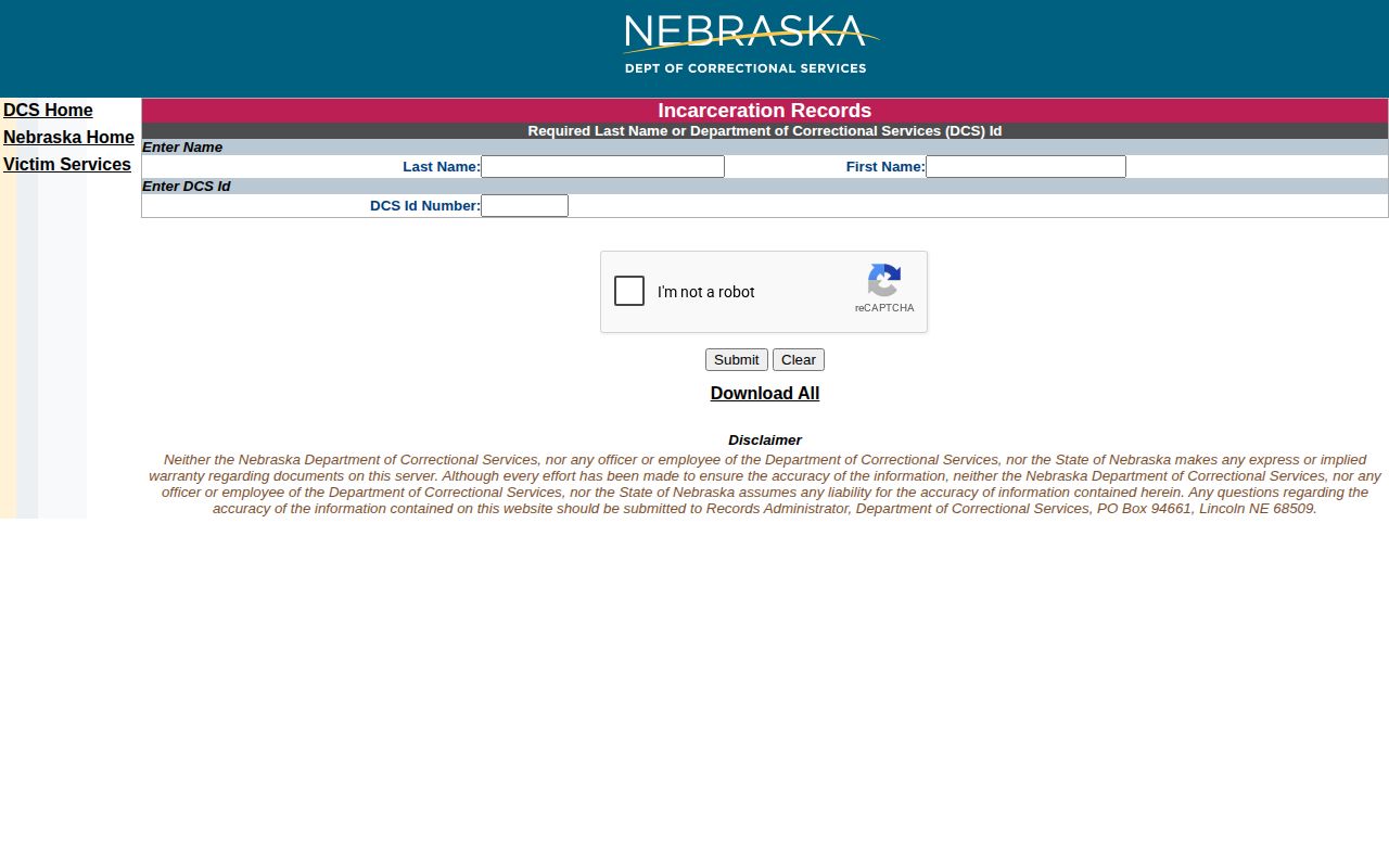 NDCS state custody search for Deuel County record follow-up